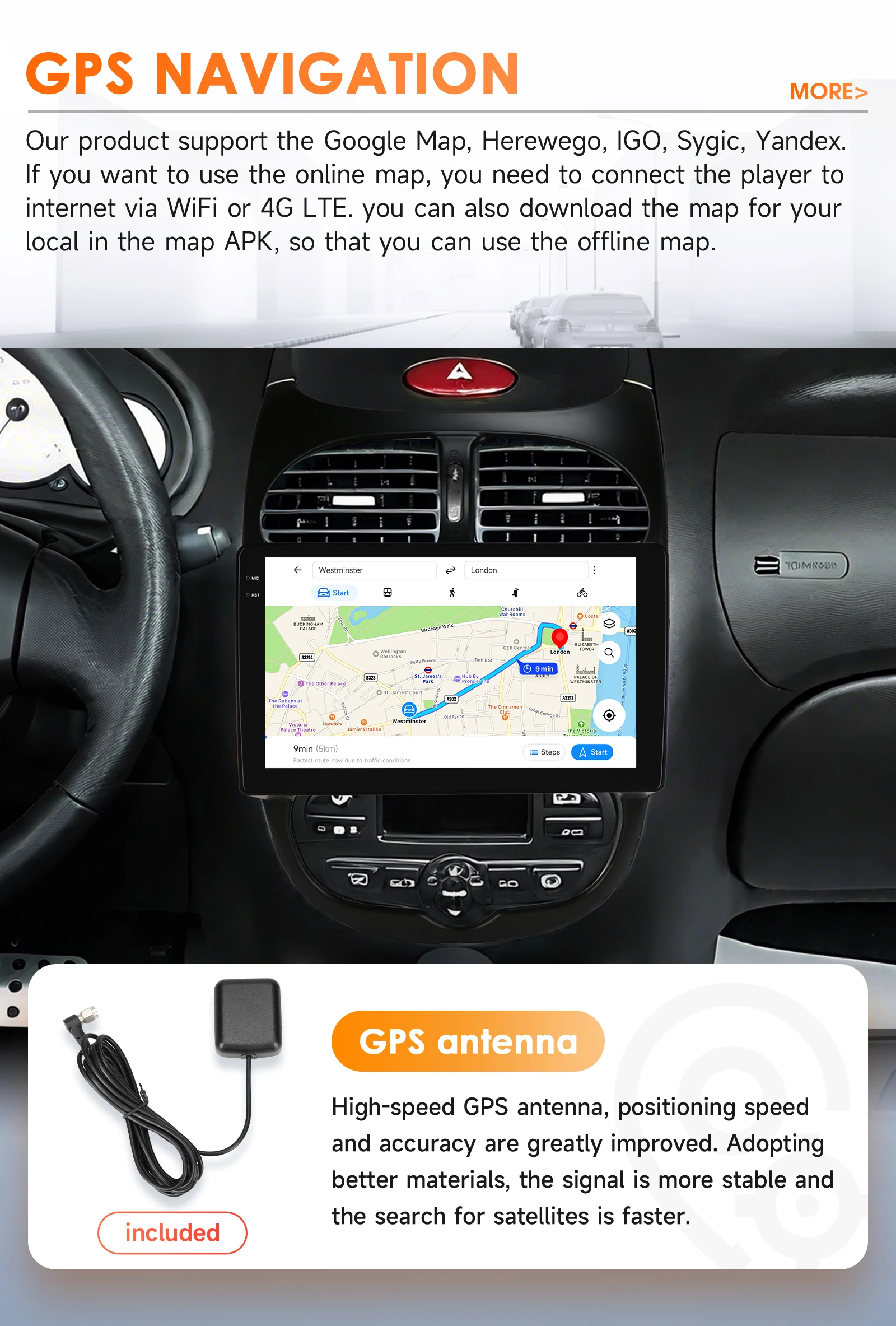 Hizpo von Qualcomm Snapdragon 6115 Android 14 Autoradio für Peugeot 206 206CC 206 SW 2000–2008 Multimedia Carplay Player Navi GPS – Detail 31