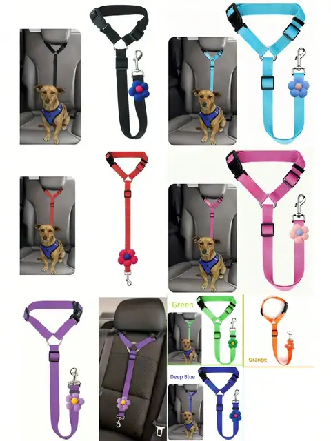1pc Car Pet Dog Seat Leash, Pet Car Interior Leash, Dog Seat Belt Strap, Dog Seat Buckle, Dog Car Seat Accessories 5
