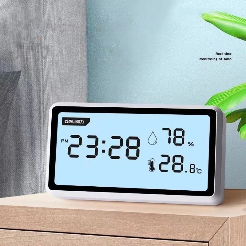 

Electronic Thermometer Hygrometer Weather Station High Precision with Table Clock Function Mini Thermometer LCD Tool