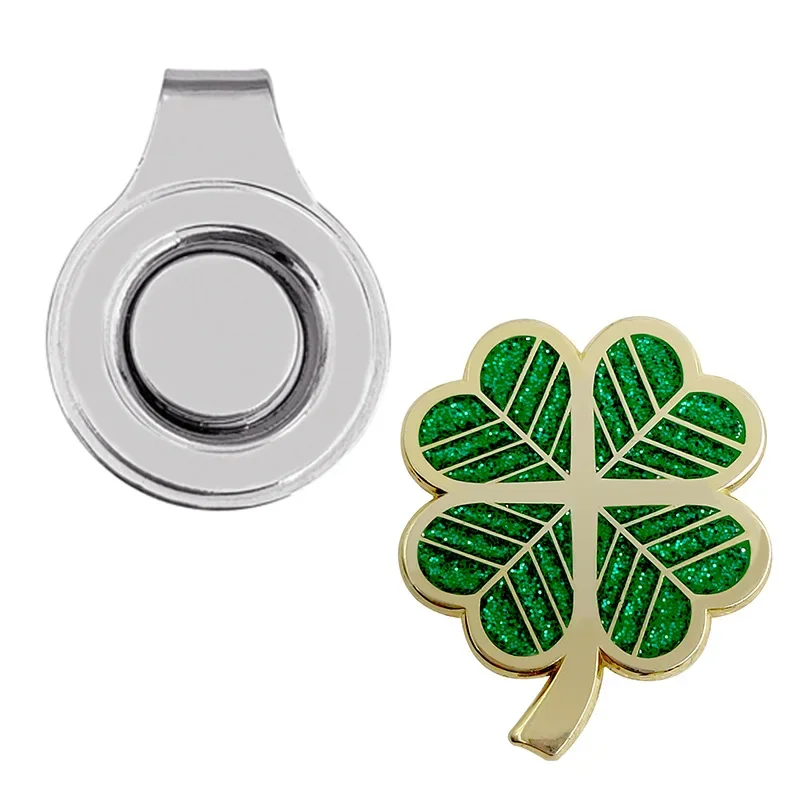 

1Pcs Four Leaf Clover Golf Ball Marker Luck Golf Ball Marker Hat Clip Magnetic Golf Hat Clip Embossed Metal Four Leaf Clover Rub
