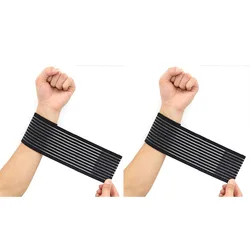 Adjustable Professional Sports Wrist Support Brace with Elastic Bandage - Enhanced Protection and Comfort (2pcs black)