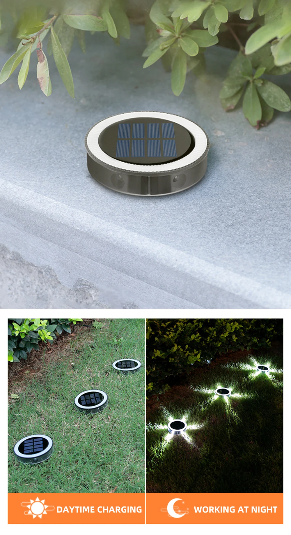 Description Picture 4 of itemSolar Underground Lights Bear Paw Shape LED Outdoor Garden Landscape Floor Lamp for Lawn Pathway Yard Walkway Vegetable Patch