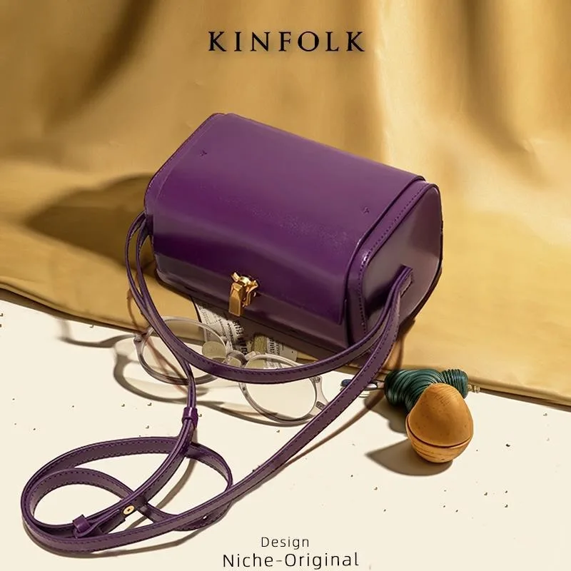 Purple Women Handbag Luxury Design Bowling Shoulder Bag 2024 Fashion Trend Pillow Bag Summer Fashion Buckle Tote Bag Wallet