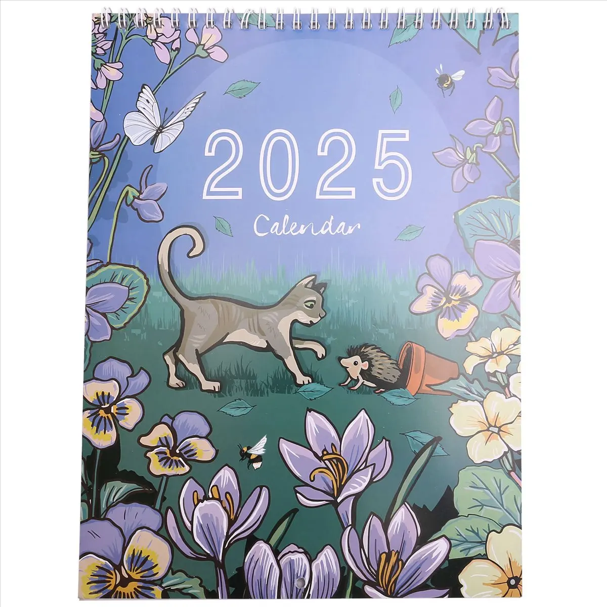 T64C 2025년 자연 및 야생동물 예술 작품 벽걸이 달력 ArtworkByAngie 2025년 홈 오피스용 달력 벽걸이 달력