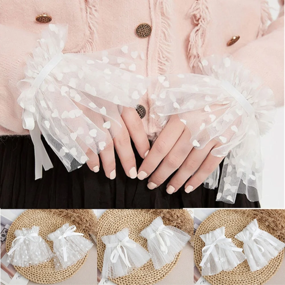

2024 модные съемные накладные рукава Лолита Короткие рукава перчатки с цветочным кружевом эластичные накладные манжеты декоративные аксессуары для одежды