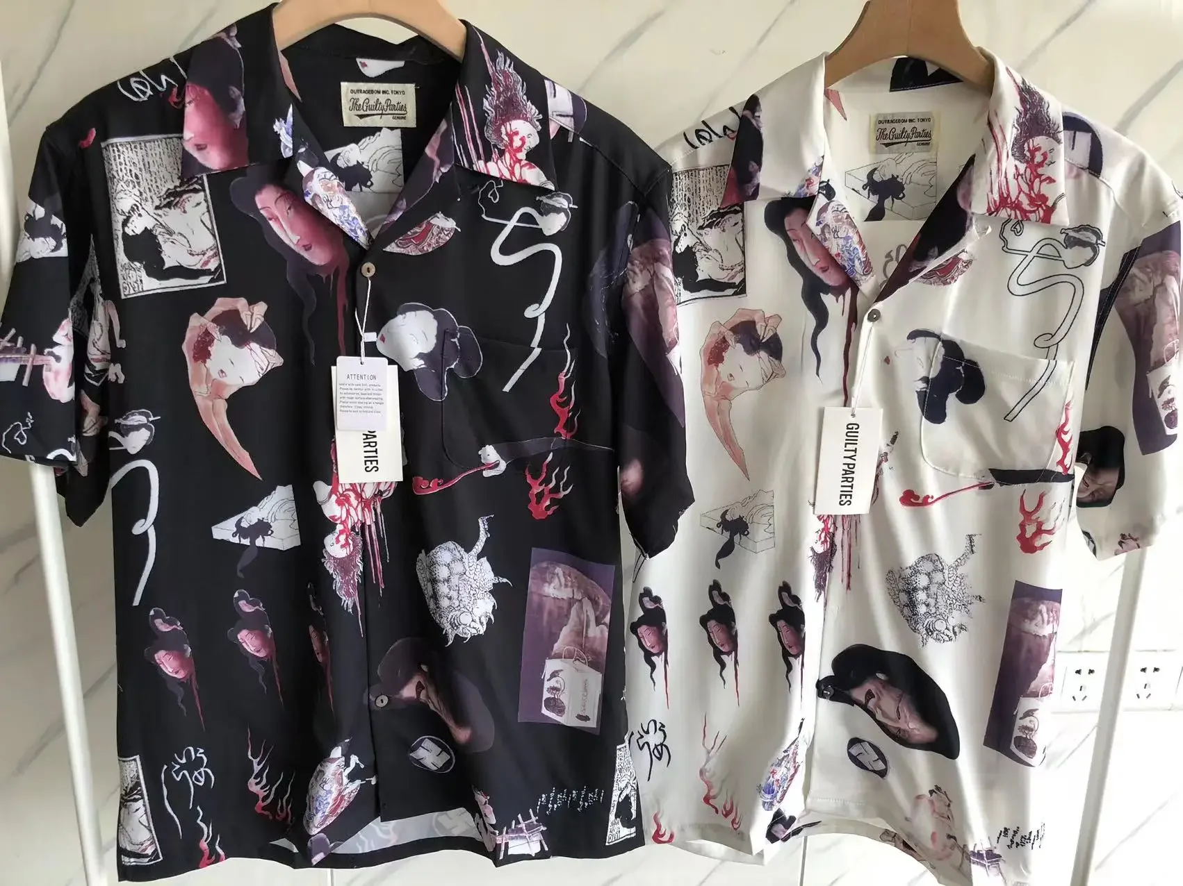 

Новый 23SS Рубашка WACKO MARIA для мужчин и женщин, модная быстросохнущая теходежда для Гавайского Пляжа, лето-осень
