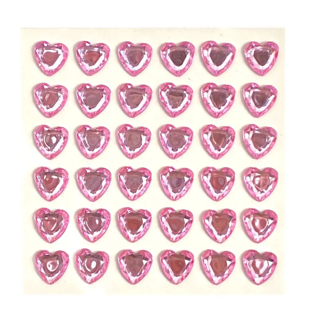 Stationery Phone Laptop 3D Crystal Diamond Sticker Love Heart Rhinestone Bling Decorative Sticker DIY Children Toys