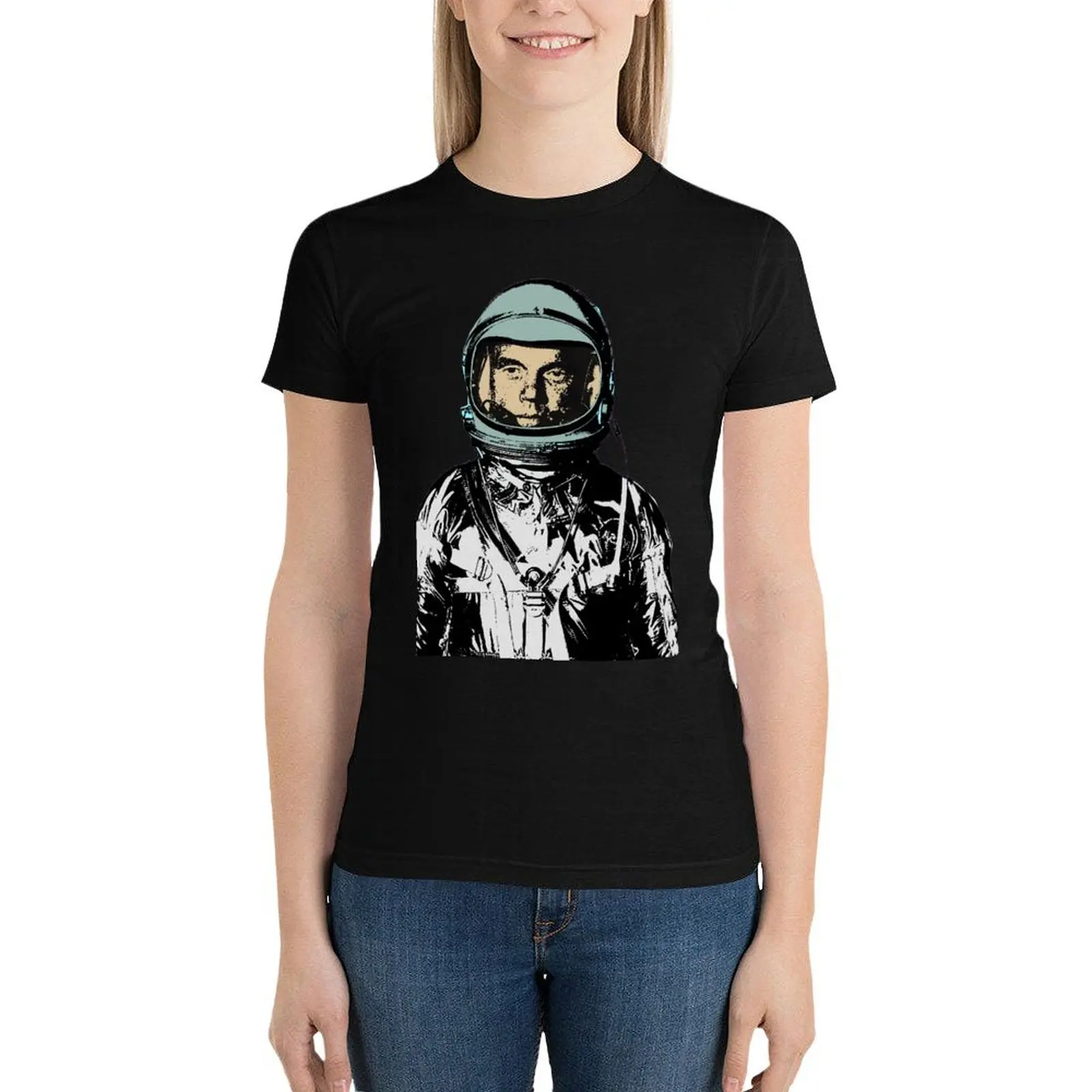 

JOHN GLENN T-Shirt summer top vintage clothes western t shirts for Women