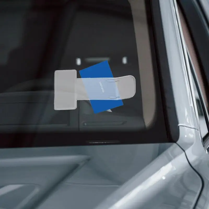 Transparent Car Vehicle Parking Ticket Receipt Permit Card Holder Clip Sticker Windscreen Plastic Universal Car Accessories 2