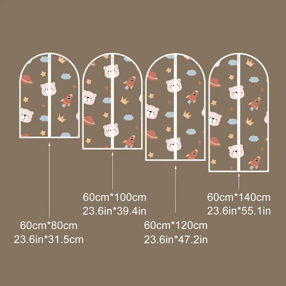 Short Tops Suits Jackets Sweaters Dust Cover Multicolor Plastic Convenient Full-Length Zipper Wardrobe Clothes Bags 6