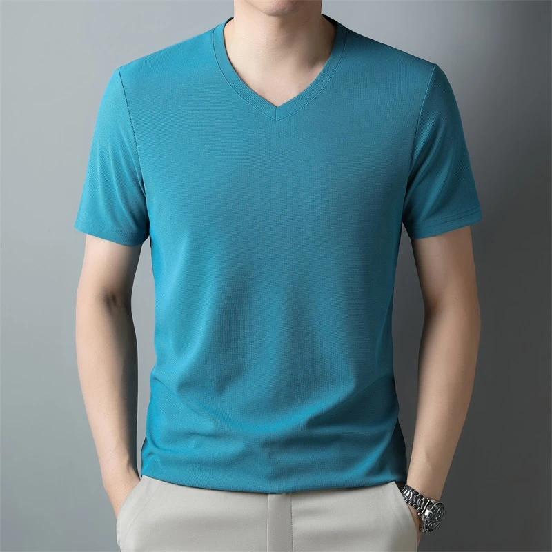 PlatiNum Waffle V-Neck T-Shirt Fabric Detail