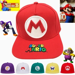 Game Super Mario Bros Luigi Cosplay Baseball cap Odyssey Wario Waluigi Cartoon Embroidery Canvas Sunhat Halloween Party Hat