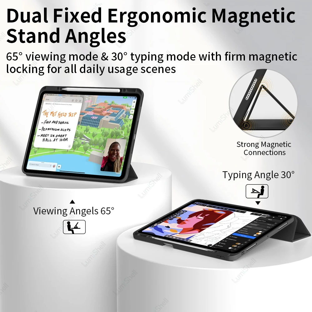 Premium 13-Inch iPad Pro Case with Pencil Holder and Trifold Stand