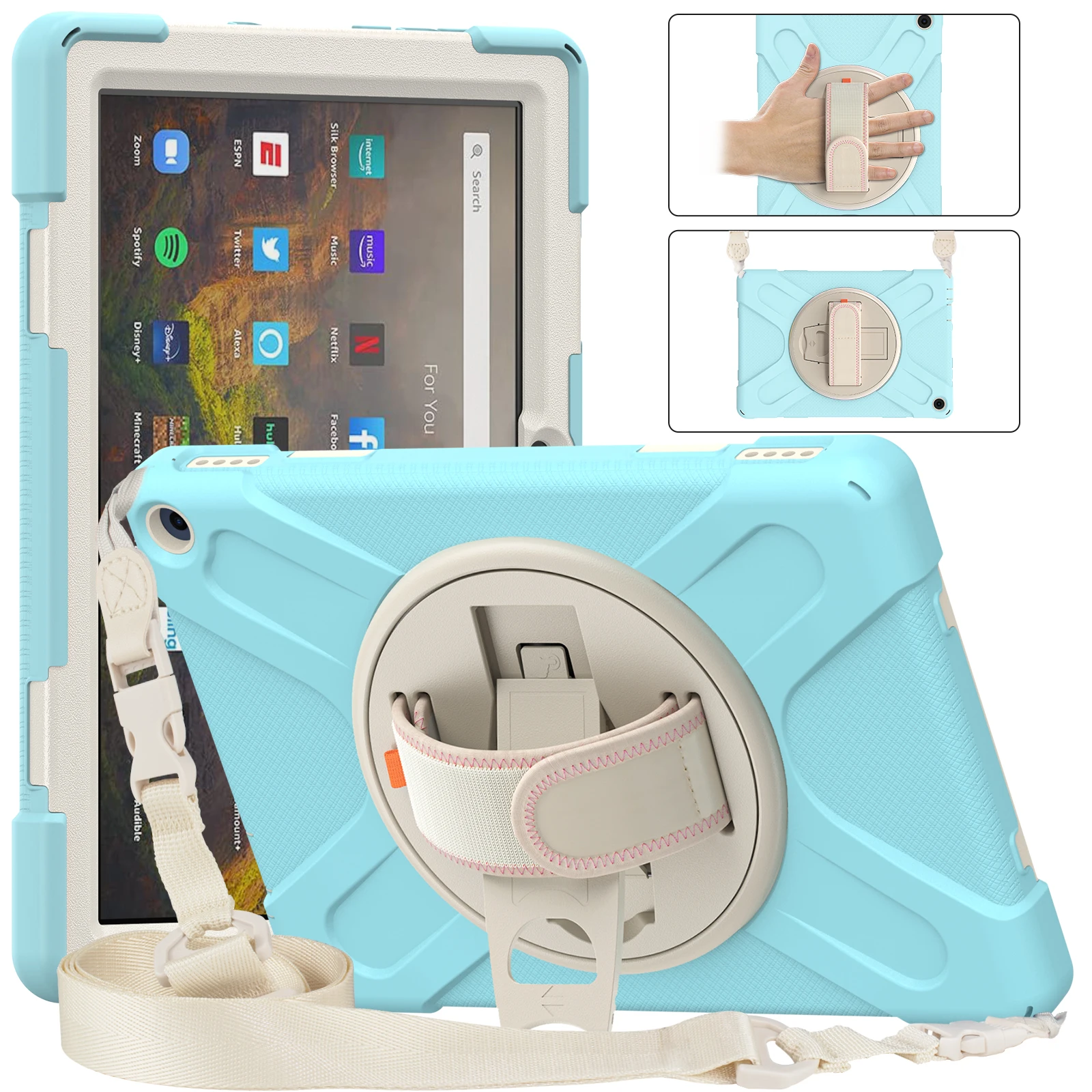 Custodia Sicura Per Bambini Antiurto Per Amazon Fire Hd 10 Plus 2021 Custodia Per Tablet Custodia Per Kindle Fire 7 2022 2017 2019 Funda