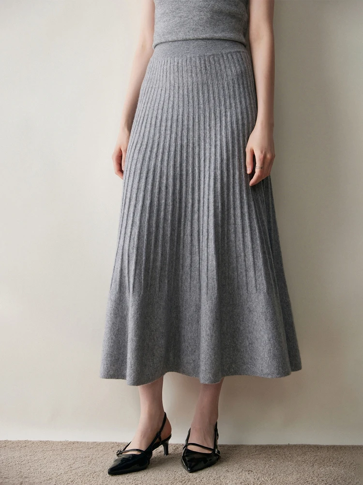 Cashmere Skirt Elegant Detail