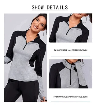 Training Exercise Jacket Women Zipper Running Sport Suit Hooded Yoga Fitness Sportswear Female Sport Coat Long Sleeve 5
