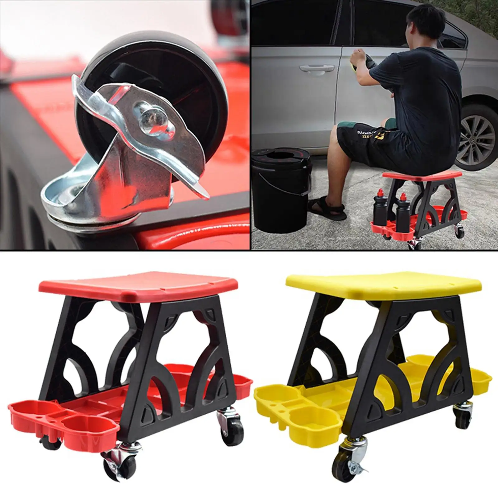 

Car Detailing Stool Stool with Storage Holder for Car Repair