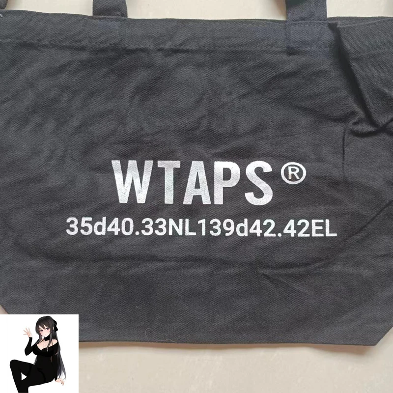 Black WTAPS Backpacks 40*30 Cm with Handles Men Women Best Quality High Capacity Shoping Bags Shoulder Bags Canvas School Bag