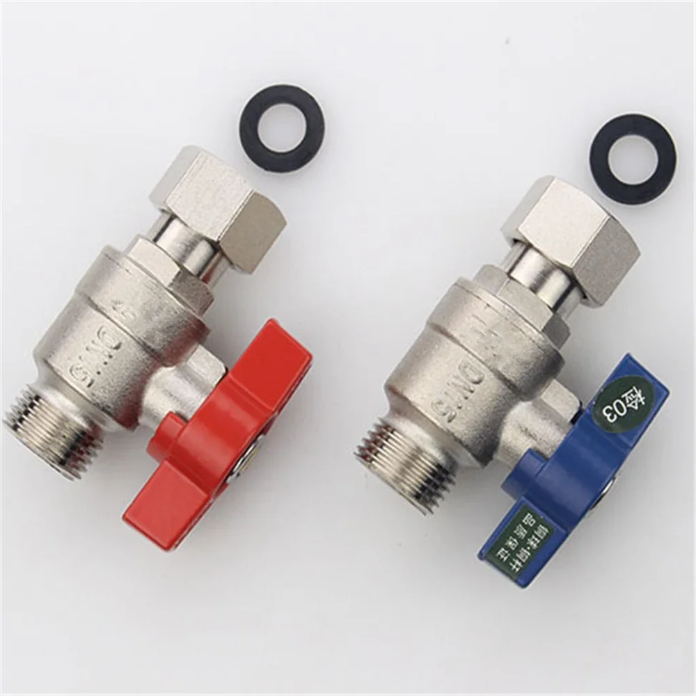 Connection Ball Valve Copper Ball Core Cold And Hot Water 1/2 Through Water Heater Switch Inner And Outer Valve