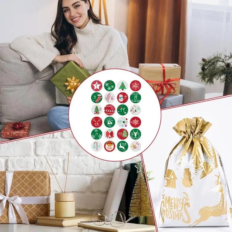 Christmas Countdown Labels Stickers Christmas Countdown Advent Calendar Stickers Numbers Labels