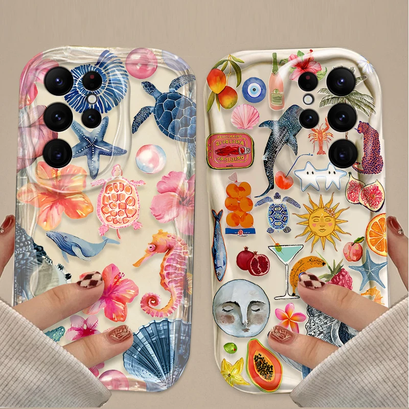 Ocean Animals Turtle and Shark 3D Protective Phone Case