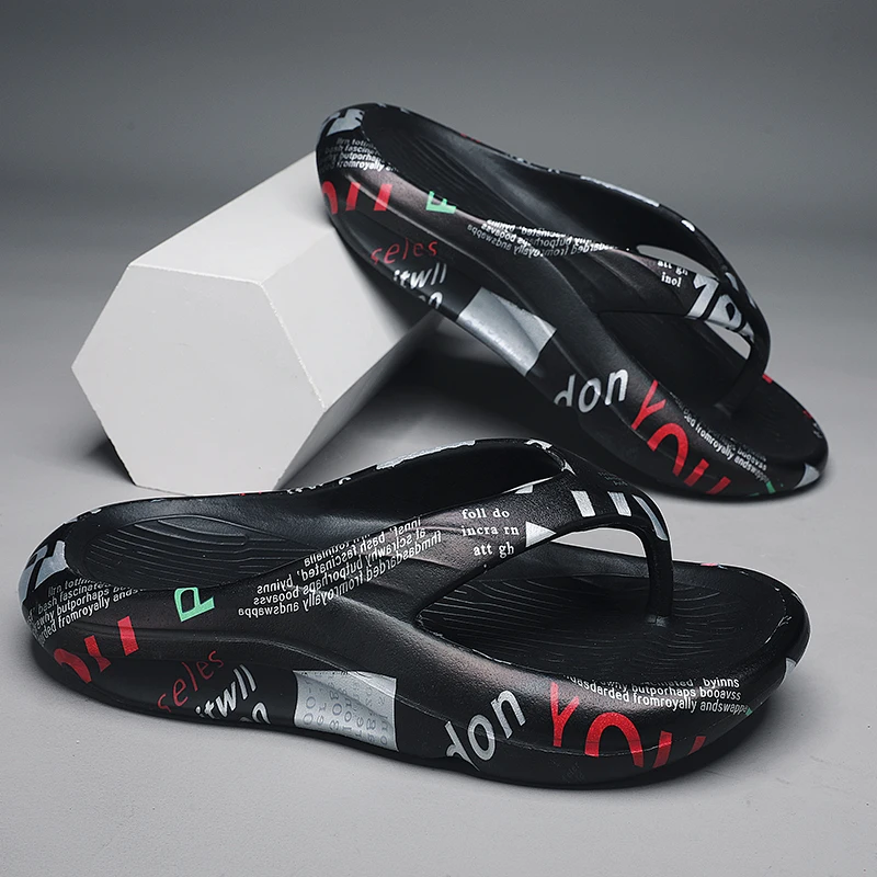 

Шлепанцы мужские с мягкой подошвой, Нескользящие, летние сандалии для дома и пляжа, тапочки для душа, 2023