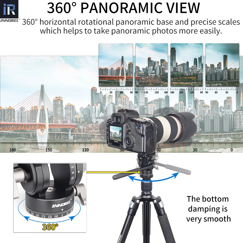 Camera fluid head H10 Mini tripod fluid video head panoramic CNC with Arca Swiss quick release plate phone clip for Dslr camera phone load 4kg