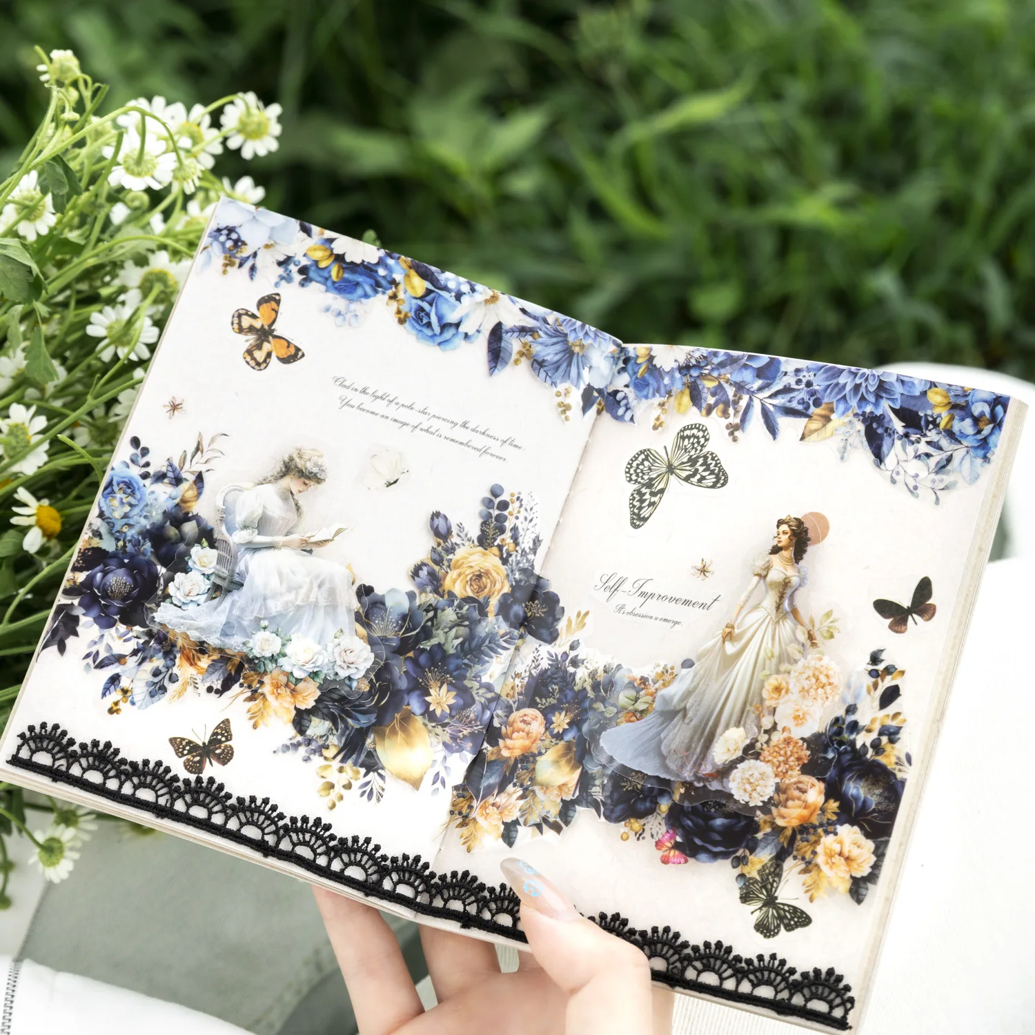 Yoofun 5x200cm Blooming Season PET Tape Flower Garden Decorative DIY Sticker for Card Making Journal Scrapbooking Planner diy 3