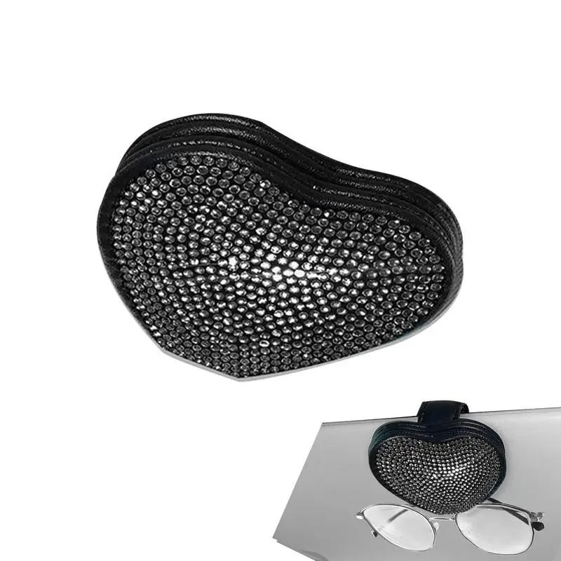 

Heart Car Glasses Holder Glasses Clip Glasses Holders For Car Sun Visor Glasses Holder Clip With Rhinestones In Heart Shape