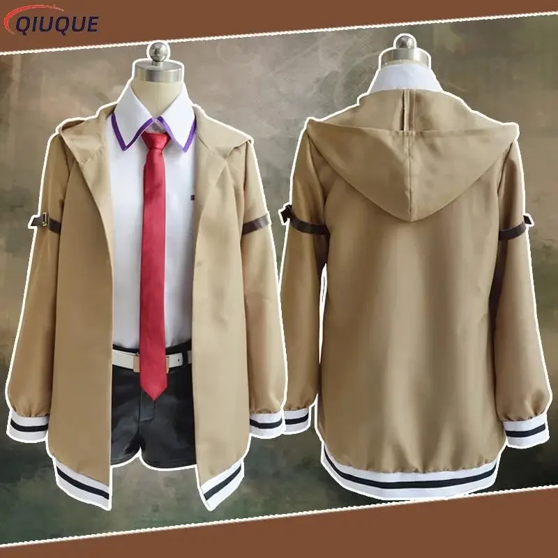 

Костюм для косплея Steins Gate, костюм из японского аниме, униформа Kurisu Makise, полный комплект, пальто, рубашка, юбка, галстук на заказ
