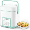 Rice Cooker 2.5 Cups Uncooked, Healthy Ceramic Coating Portable Rice Cooker, 1.2L Travel Rice Cooker Small for 1-3 People, 1