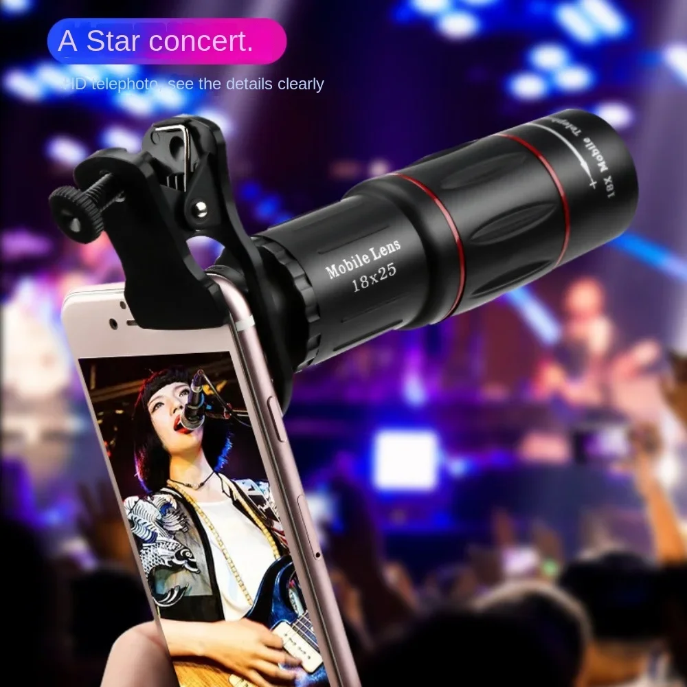 For New Mobile Phone Telephoto Lens Universal External Zoom Camera Lens 18 Times Far Away From The Concert