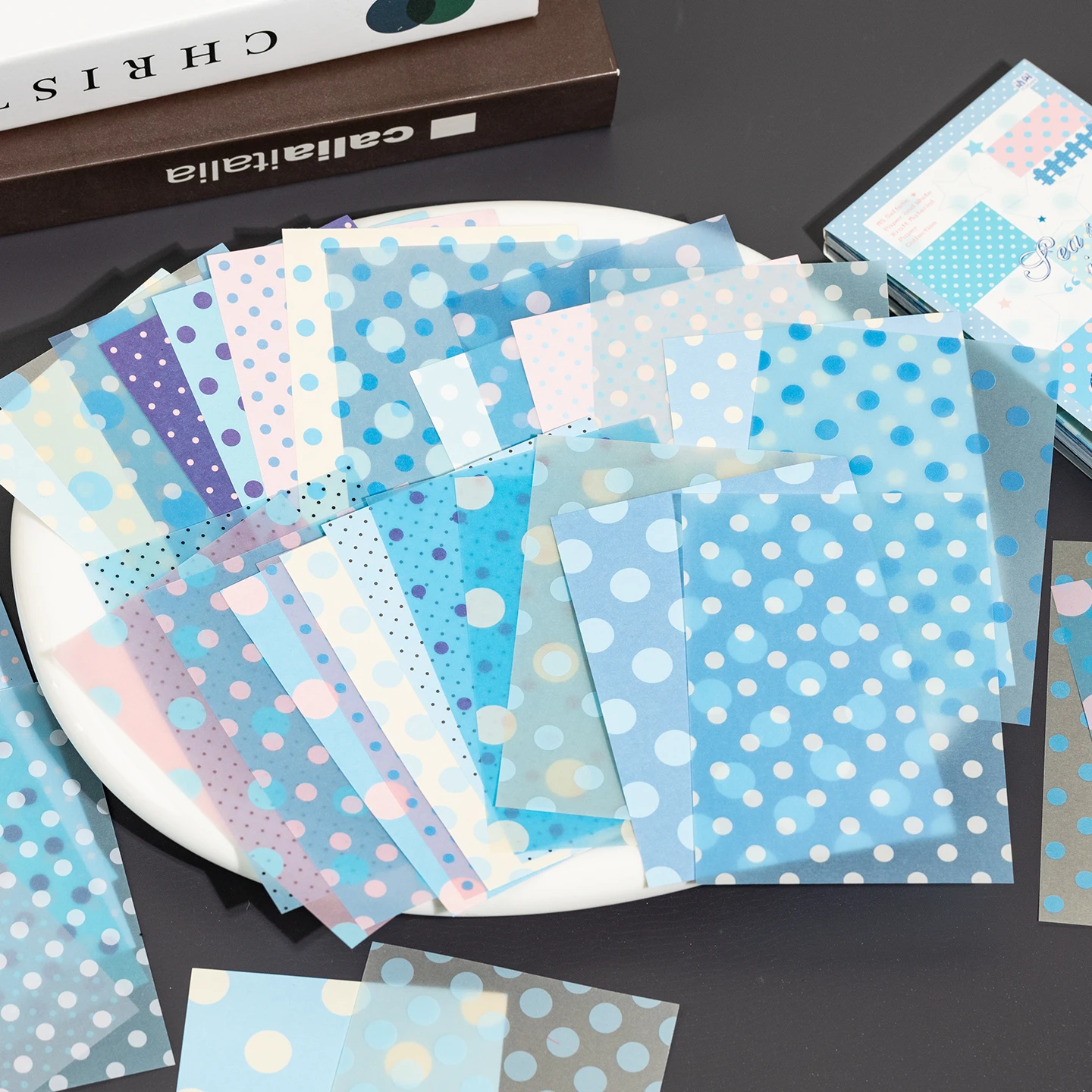 25/30 fogli di carta per scrapbooking a strappo con atmosfera puntiforme e natalizia, materiale estetico per collage fai da te fatto a mano - immagine 2