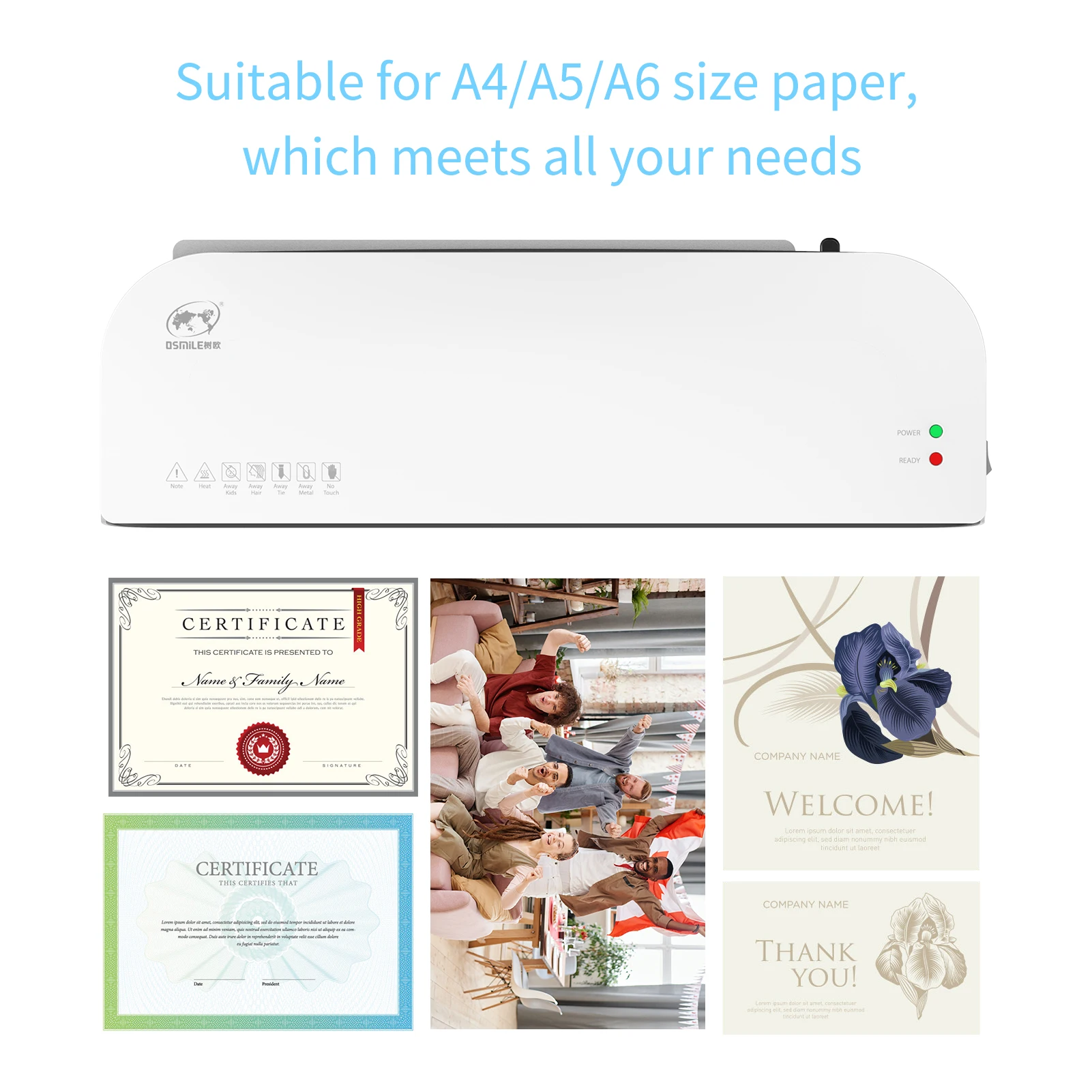 laminating machine SL289 Desktop Laminator Machine Set A4 Size Hot and Cold Lamination 2 Roller System 9 inches Max Width Suitabe for A4/A5/A6
