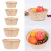 Multifunction Storage Basket Yellow Handmade Rattan Weaving Basket Round Home Decoration Flower Basket For Fruit Bread Sundries 1