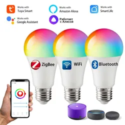 Smart LED Multicolor Light Bulb - Wi - Fi, Zigbee, Bluetooth Compatible with Voice Assistants (No voice control)