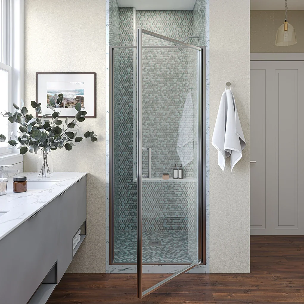 High Standard Tempered Glass Shower Cubicle Pivot Glass Shower Doors