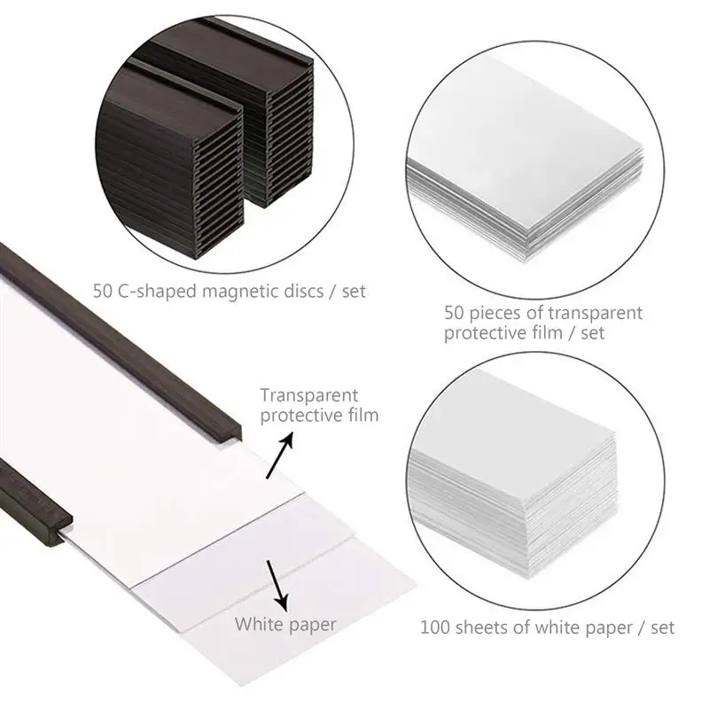 50pcs Magnetic Label Holders C Channel Label Holders Practical Price Sign Holders 2