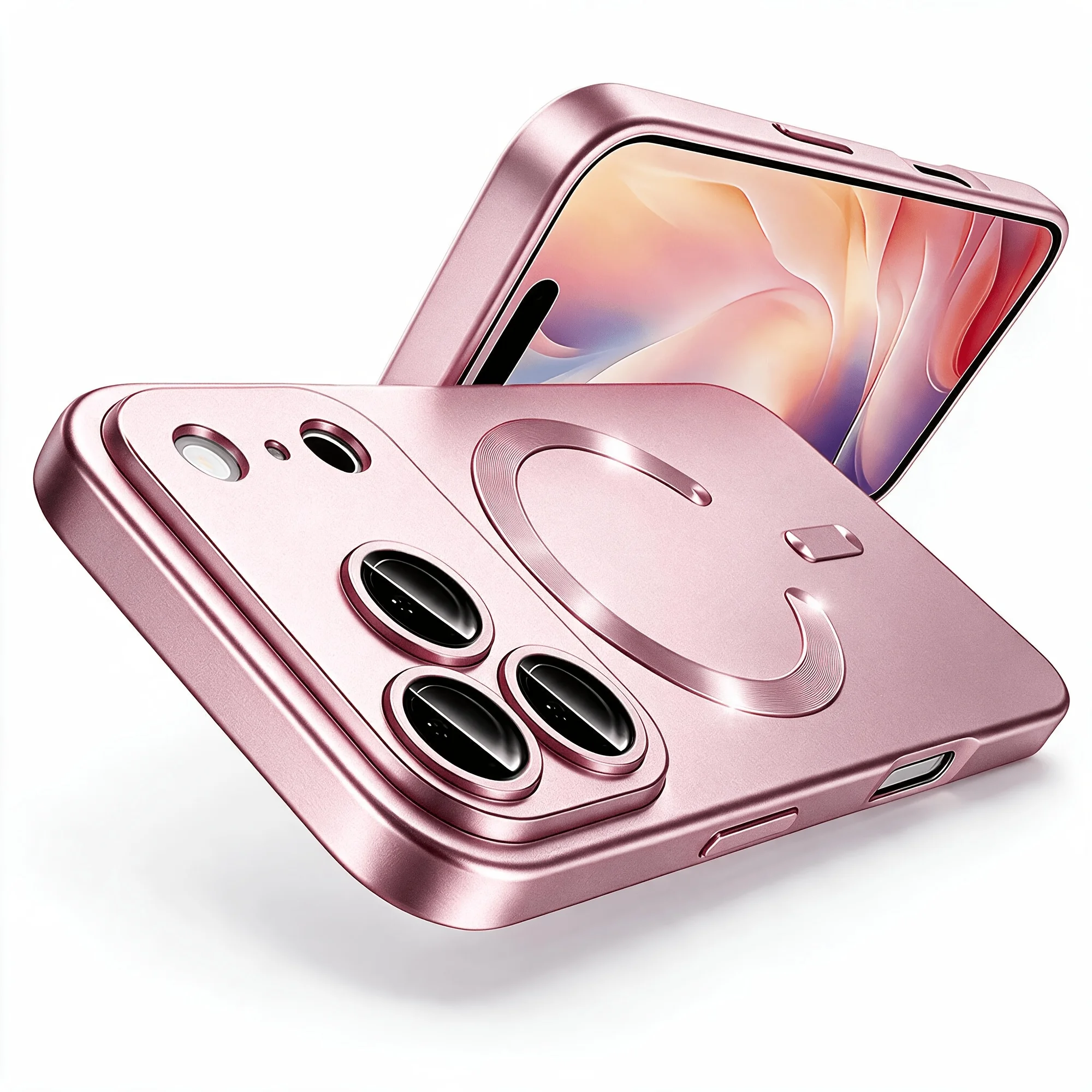 Enhanced Magsafe Magnetic Wireless Charging Silicone Case with Glass Lens Protection Cover