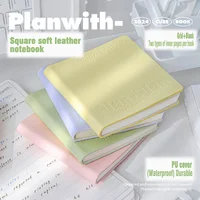 Planwith Pocket Notepad, Upscale Square Soft Waterproof PU Stitching Notebook, Portable Feelings Thoughts Inspirations Organizer 2