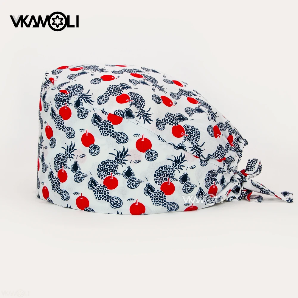 Cartoon scrubs caps lab work hat Dust cap adjustable laboratory Pet for ...
