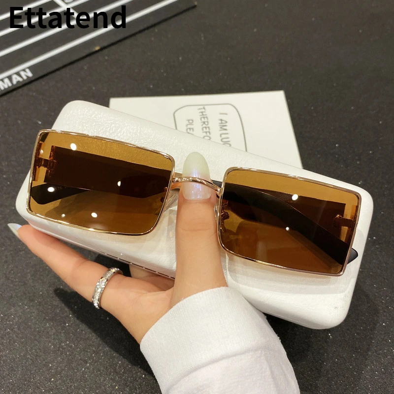 

2022 Luxury Brand Designer Rectangle Sunglasses Women Men Fashion Vintage Punk Sun Glasses Square Eyeglasses Uv400 Gafas De Sol