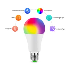 

Cross border new full-color rgbcw Bluetooth bulb 15W seven color dimming and color matching group control timing LED bulb lamp