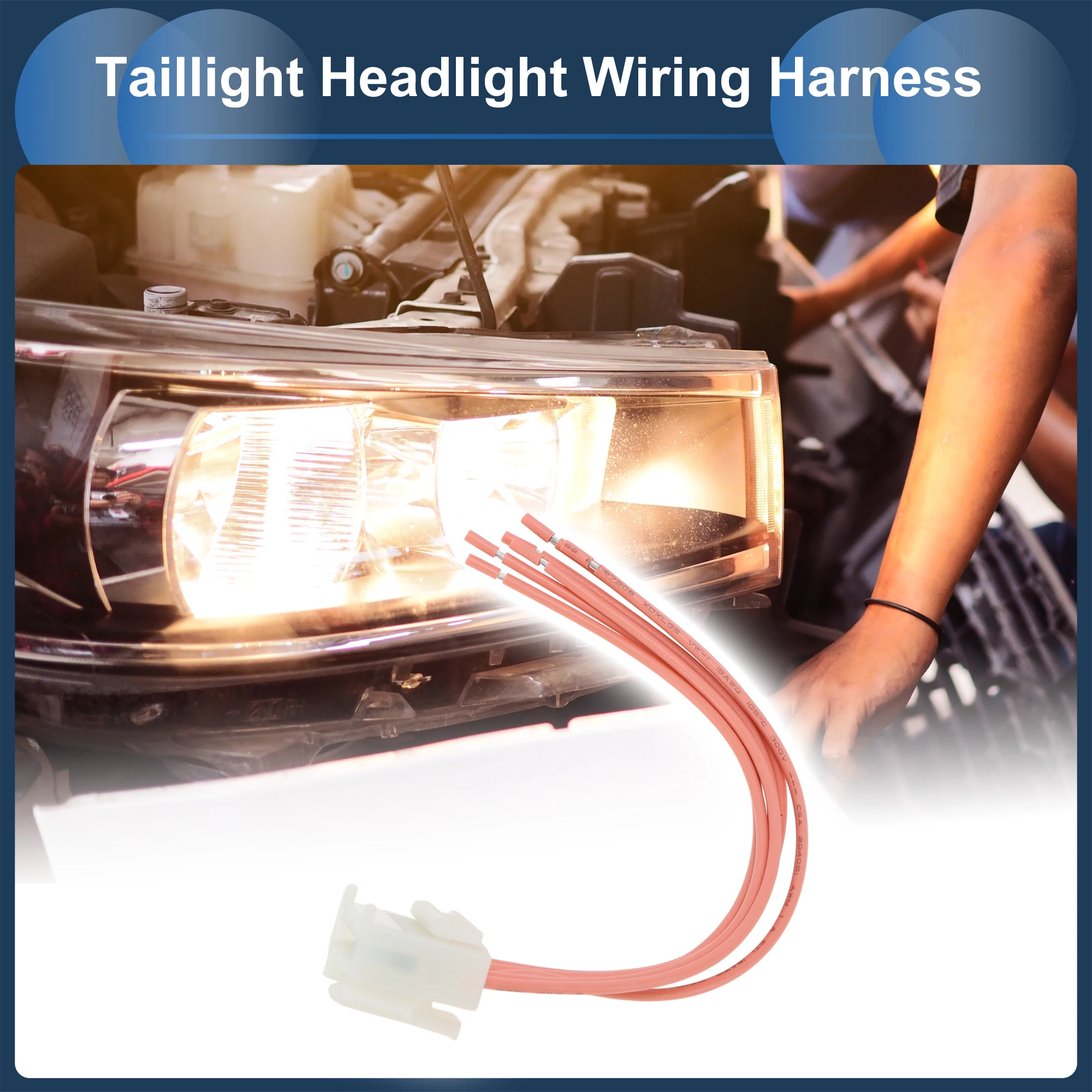 UXCELL No.51277255 Fiat BRAVA(182) 95-02용 헤드라이트 배선 하네스 어셈블리 미등 램프 와이어 하네스 15cm 2개