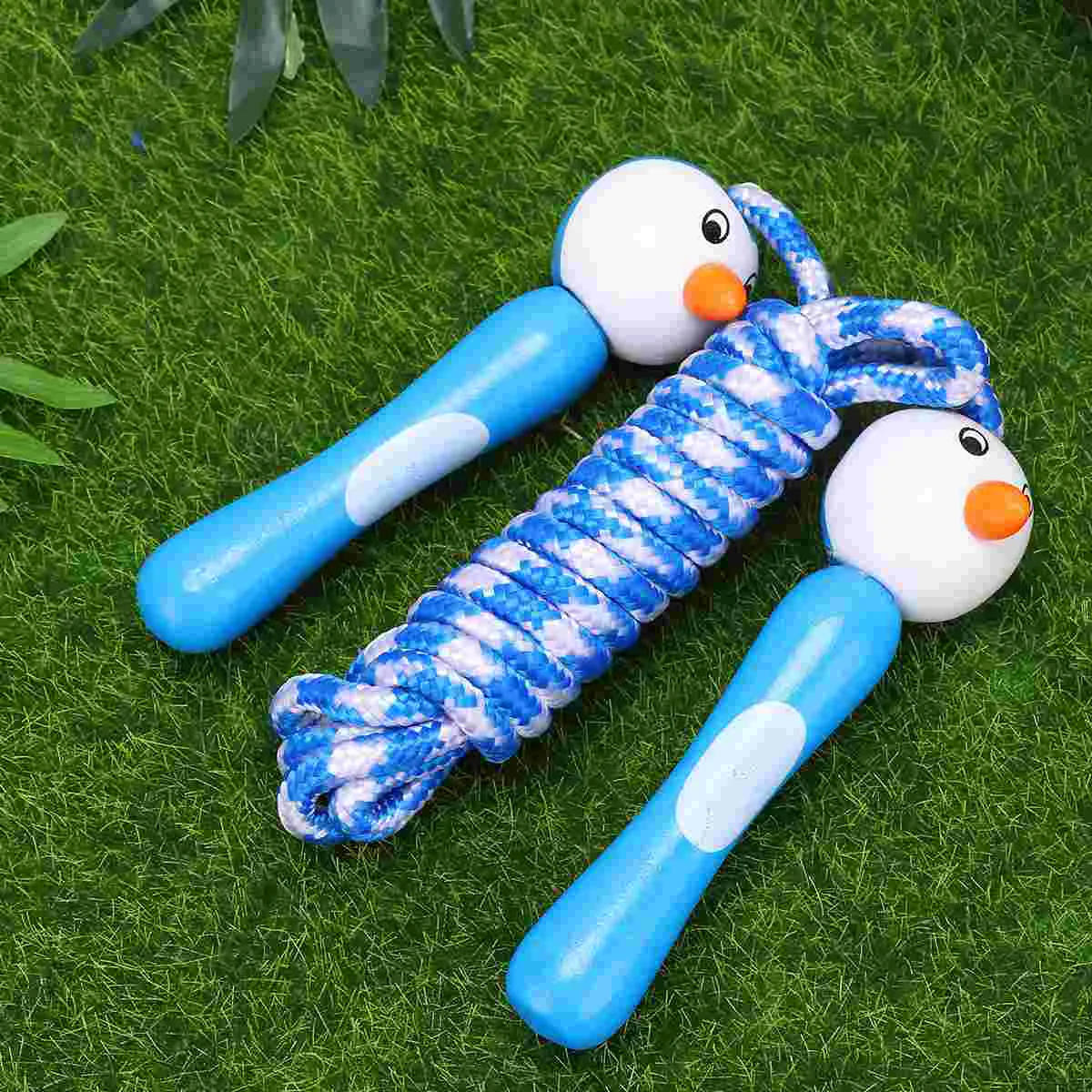 

2 PCS Gym Gear Exercise Jump Ropes Outdoor Workout Equipment Wood Handle Wooden Skipping Fitness