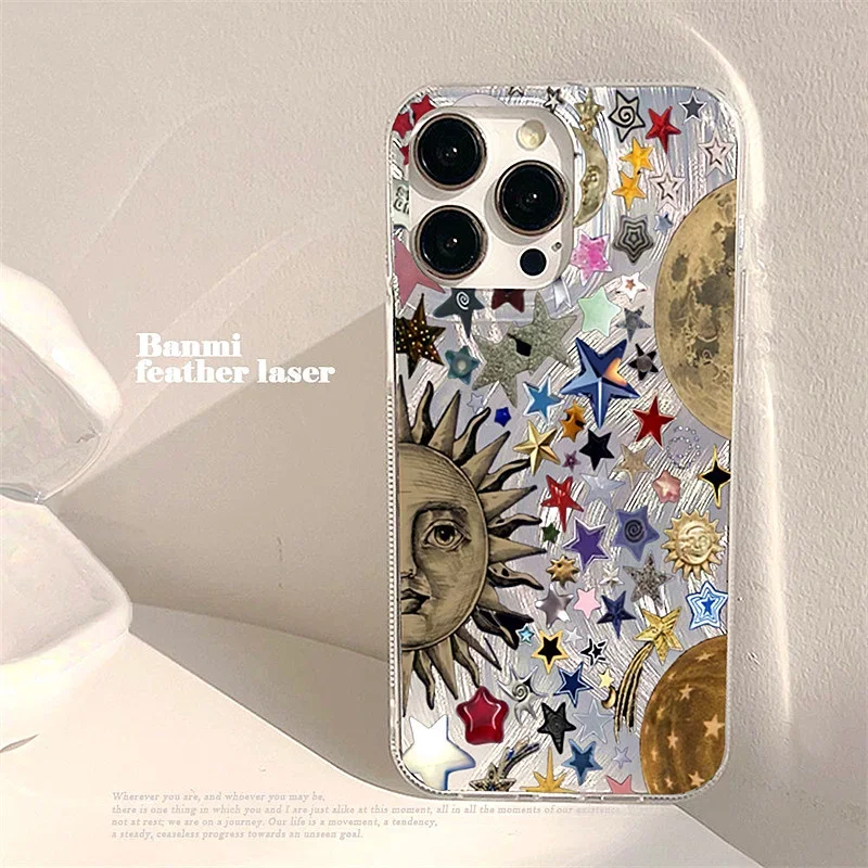 Silver Plated Clear Cover Planet Fruit Phone Case