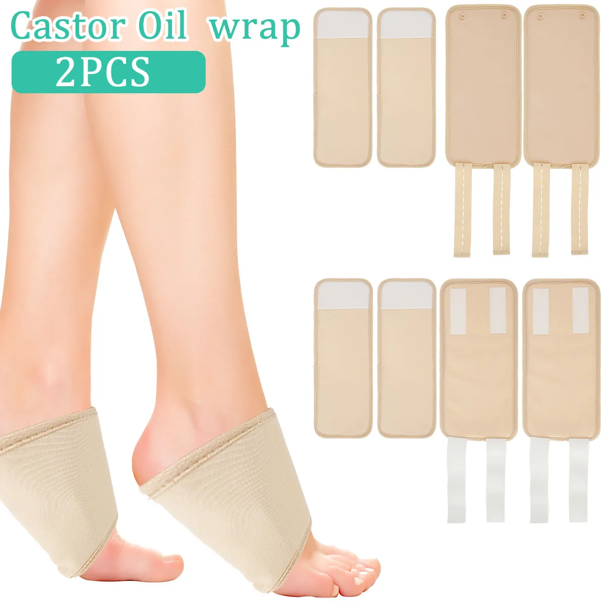 

4Pcs Ankle Oil Pack Set Washable Reusable Elbow Essential Oil Wrap Mess-Free Oil Pack Wrap with Adjustable Elastic Straps Soft