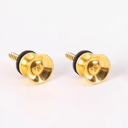 Copper Guitar Strap Locking Pegs - Premium Replacement Accessories (2pcs) (Gold)
