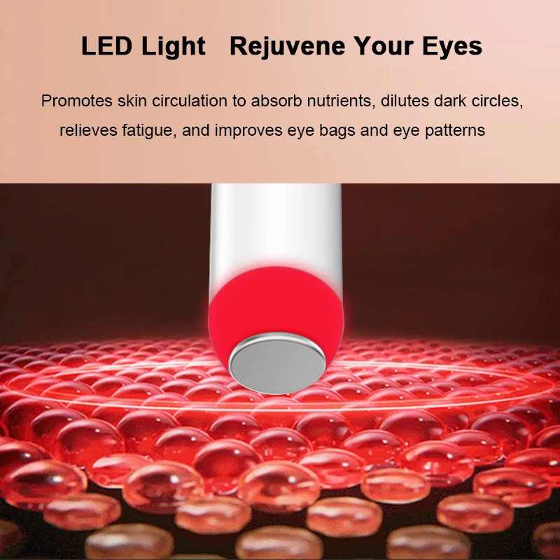 Mini Ultrasonic Eye Care Beauty Instrument Anti Wrinkle LED Light Therapy Massage Eye Bags Dark Circles Remove Vibration Device