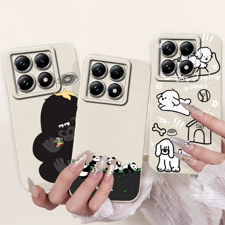 Lovely Cartoon Panda Soft Liquid Silicone Shockproof Phone Case